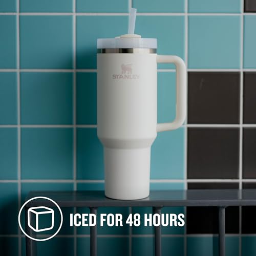 STANLEY Quencher H2.0 FlowState Tumbler 1.2L - Cold for 11 Hours - Iced for 48 Hours - Cup with Straw, Handle and Lid - Dishwasher Safe - Travel Mug for Cold or Hot Drinks - Cream Tonal
