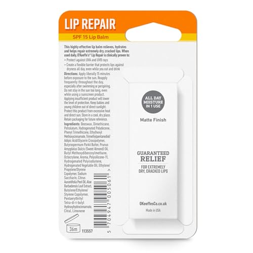 O'Keeffe's Lip Repair and Protect SPF15 4.2g (Pack of 3)
