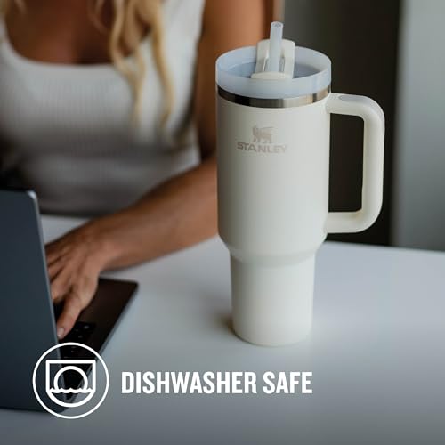 STANLEY Quencher H2.0 FlowState Tumbler 1.2L - Cold for 11 Hours - Iced for 48 Hours - Cup with Straw, Handle and Lid - Dishwasher Safe - Travel Mug for Cold or Hot Drinks - Cream Tonal