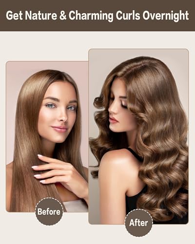 Overnight Heatless Rods Curls Blowout - 4 Pcs Hair Curlers to Sleep In, Velvet Hair Rollers with Satin Hair Scarf