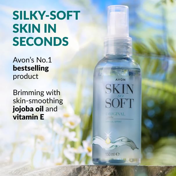 2 x Avon Standard Skin So Soft Dry Oil Spray 150ml, Formulated with Jojoba Oil and Vitamin E to Lock in Moisture, 2 x 150ml