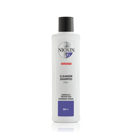 Nioxin 3-Part System, System 6 Chemically Treated Hair with Progressed Thinning, Hair Thickening Treatment, Scalp Therapy, Shampoo 300ml