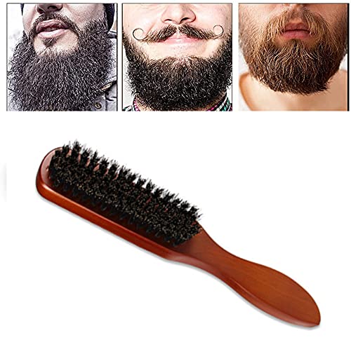 1 Piece Hair Brush Bristle Hair Brush Beech comb with Beech Handle Used for Men with Thin or Thick Hair Styling Beard Brush