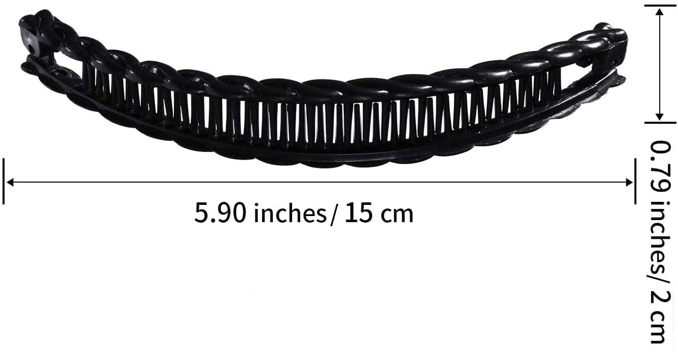 Rocita one black and one brown long banana hair clips dual purchase 15cm