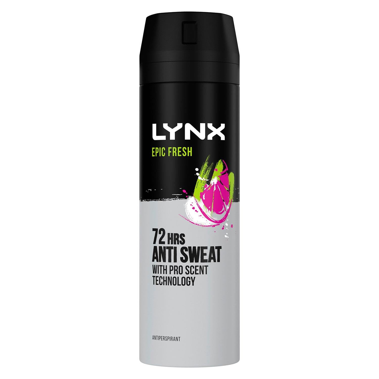 Lynx Anti-Perspirant Epic Fresh 72-Hour Sweat & Odour Protection Deodorant Spray for Men with Unique Scent of Grapefruit and Tropical Pineapple, 200ml Pack of 3