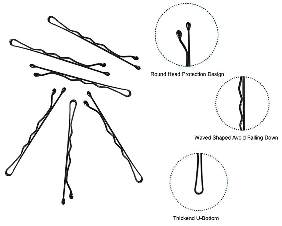 AnAsh Hair Pins 60 Pcs, Bobby Pins for Women, Hair Grips for Thick, Thin, Wavy, Curly, Long and Short Hair, Perfect for daily Wearing, Casual, Party, Travel, & Weddings (Silver)