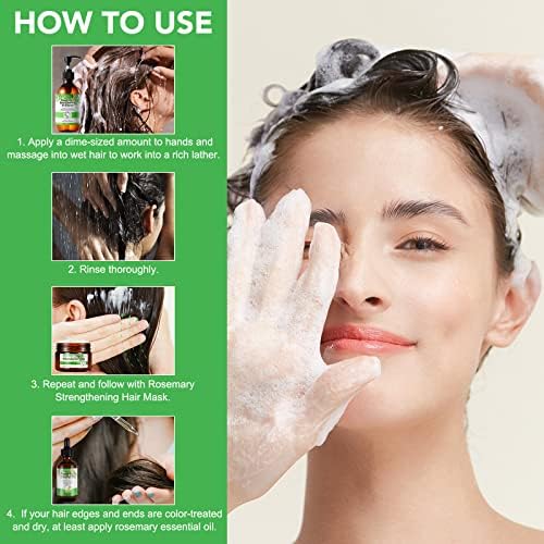 Rosemary Shampoo and Conditioner Set, Hair Growth Rosemary Shampoo and Conditioner Against Hair Loss, Nourishes Scalp, Biotin rosemary oil Hair Thickening Products for Women and Men, Sulfate Free