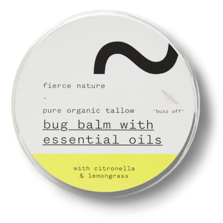 Fierce Nature Bug Balm – Natural Tallow Balm with Citronella & Lemongrass Essential Oils – Nourishing Vitamin-Rich Body & Hand Balm – Insect Repellent for Men & Women – 100g