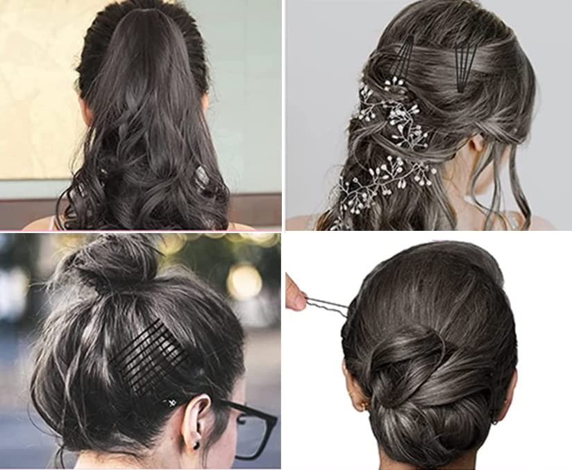 AnAsh Hair Pins 60 Pcs, Bobby Pins for Women, Hair Grips for Thick, Thin, Wavy, Curly, Long and Short Hair, Perfect for daily Wearing, Casual, Party, Travel, & Weddings (Silver)