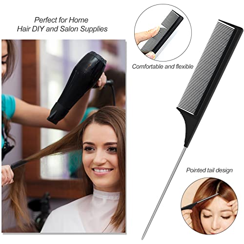 Sularpek 3 Pcs Slick Brush Set, Plastic Bristle Hair Brush Teasing Comb Edge Hair Brush Teasing Brush Set, Rat Tail Comb Double Sided Edge Brush, for Teasing Hair Slicking Brushing Combing Styling