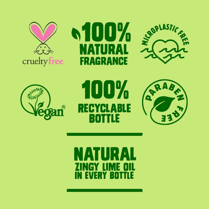 Original Source Lime Shower Gel with 100% Natural Fragrance, Vegan Shower Gel, Paraben Free Body Shower Wash, 8.45 Fl Oz (Pack of 6)