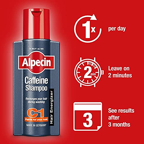 Alpecin Caffeine Shampoo C1, 3 x 250 ml - For natural hair growth