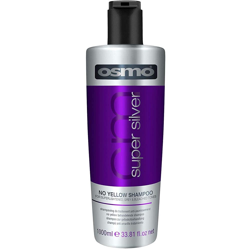 Osmo Super Silver No Yellow Shampoo Eliminates Yellow and Brassy Tones, Brightens Grey and White Hair, Keeps Hair Rich and Vibrant. Sulphate free. 33.81 fl oz.