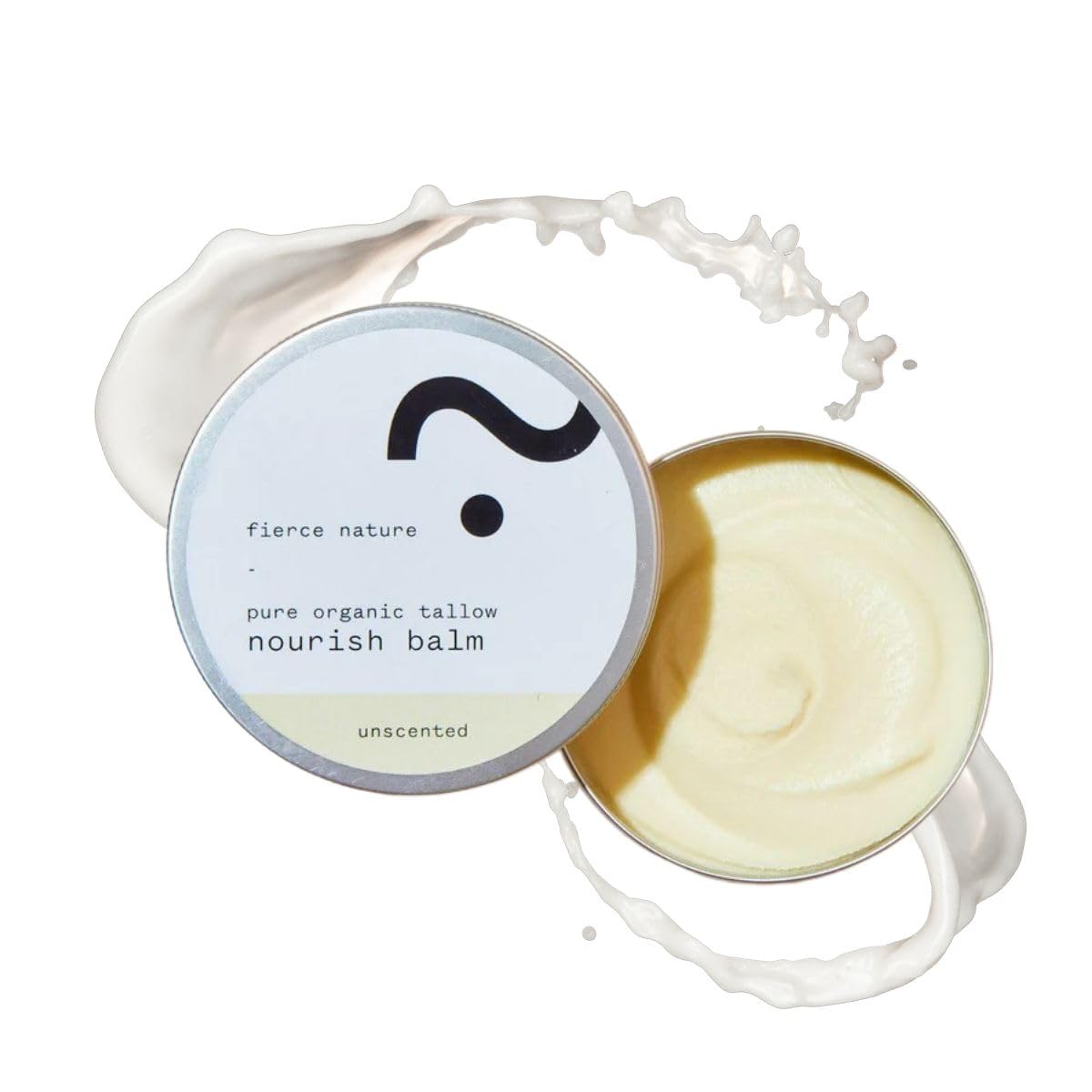 Fierce Nature Pure Nourish Tallow Balm | Organic, Vitamin-Rich Nourishing Body & Face Moisturizer | Natural, Essential Oil Free Skincare | Unscented 100g