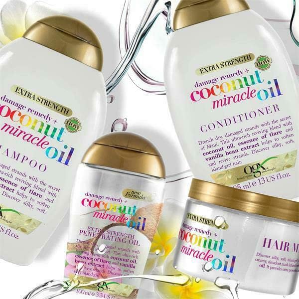 OGX Coconut Miracle Oil Penetrating Hair Oil for Dry Hair, Extra Strength, 100 ml