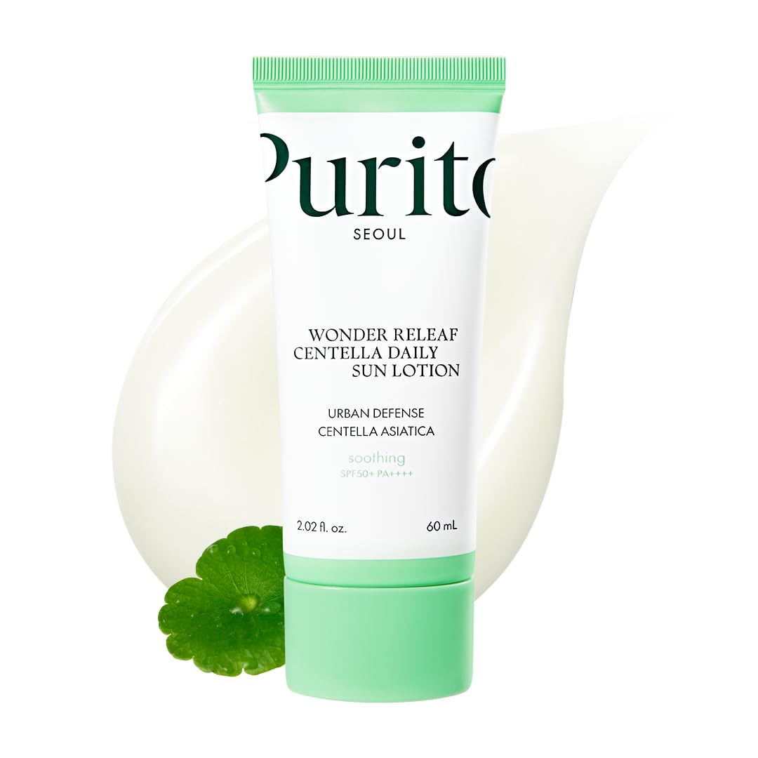 PURITO SEOUL Weightless Centella Sunscreen SPF50+, 60ml – For Sensitive Skin, Non-Sticky & Dewy Finish, Anti-Pollution Urban UV Protection