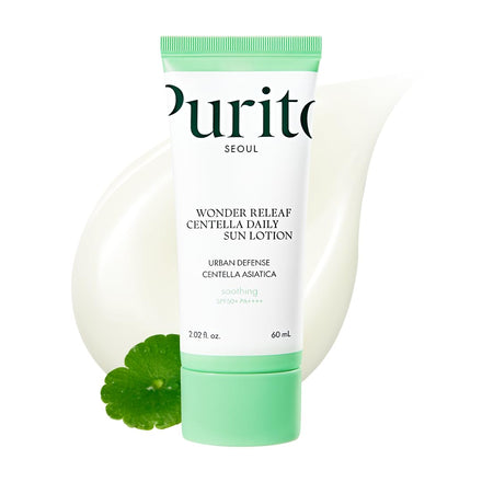 PURITO SEOUL Weightless Centella Sunscreen SPF50+, 60ml – For Sensitive Skin, Non-Sticky & Dewy Finish, Anti-Pollution Urban UV Protection