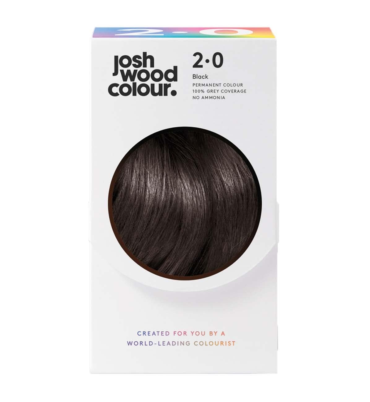 Josh Wood Permanent Colour 2.0 (Black) - Celebrity-approved, ammonia-free hair dye - Leaves hair super shiny and hydrated with 100% grey coverage - Natural-looking and Vegan