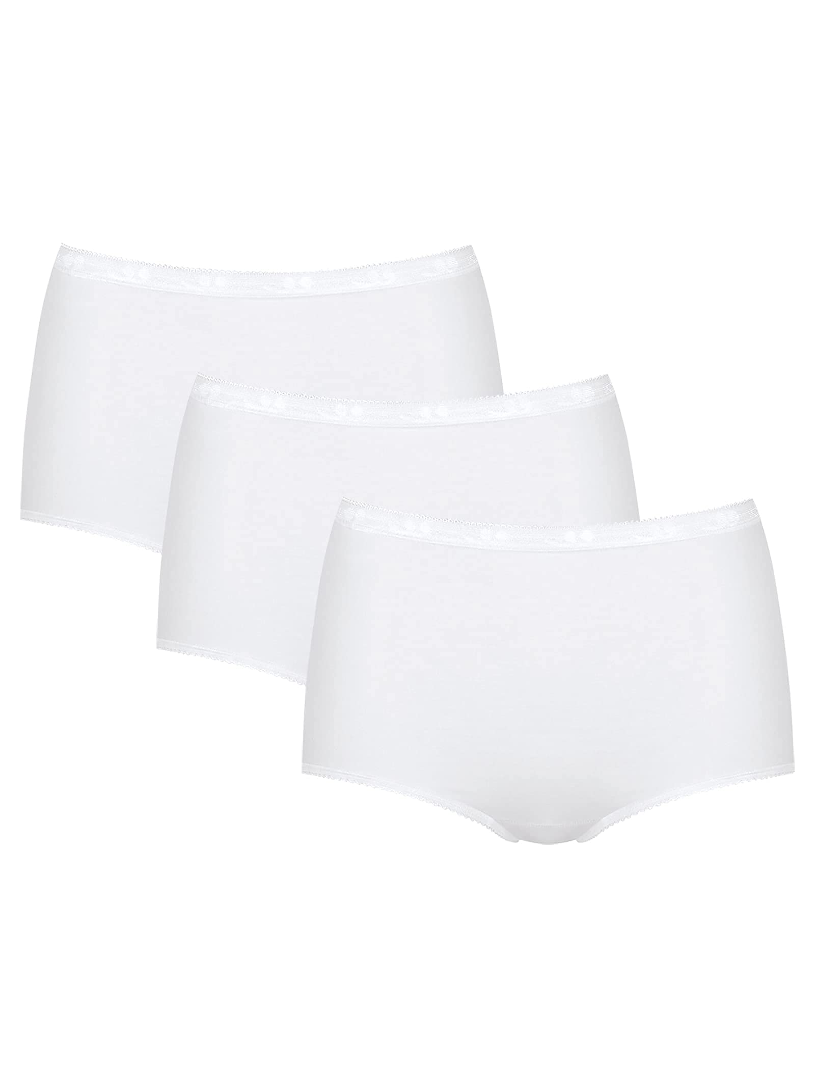 Sloggi Womens 3 Pack Zero Feel High Waisted Cheeky Cotton Underwear or Panties for Ladies Basic Maxi Briefs