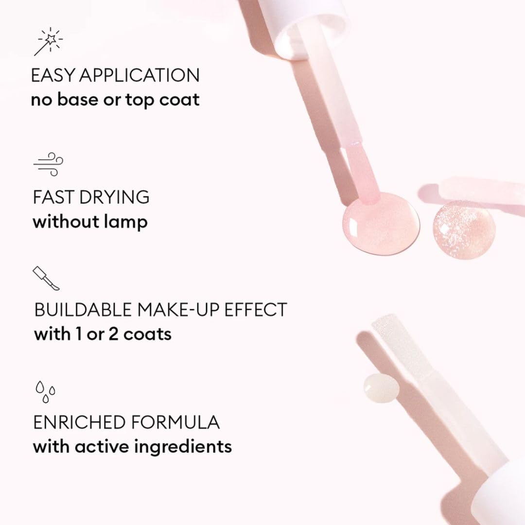 Manucurist Active Shine™ Highlighter Treatment Polish For Nails - No Lamp - Vegan & Made in France Ultra-Shiny 2 in 1 Nude Nail Strengthener & Highlighter - Plant-Based Ingredients