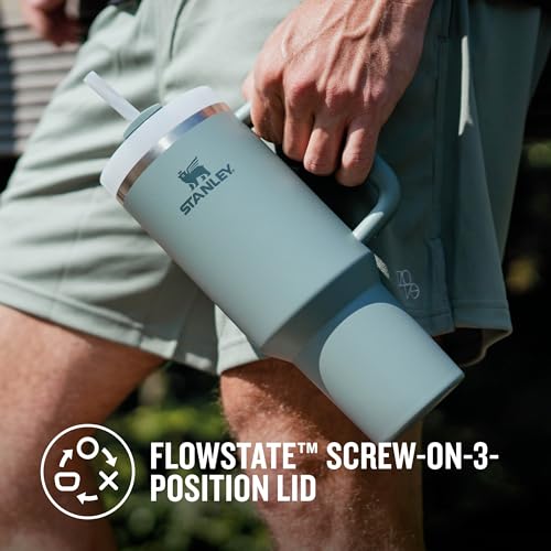 STANLEY Quencher H2.0 FlowState Tumbler 1.2L - Cold for 11 Hours - Iced for 48 Hours - Cup with Straw, Handle and Lid - Dishwasher Safe - Travel Mug for Cold or Hot Drinks - Shale