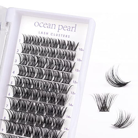 Cluster Lashes 72 Clusters Individual Lashes DIY Lash Extensions 10-16mm Length Reusable Soft Natural False Eyelashes Super Thin Band Wide Stem Eyelash Extensions for Makeup at Home