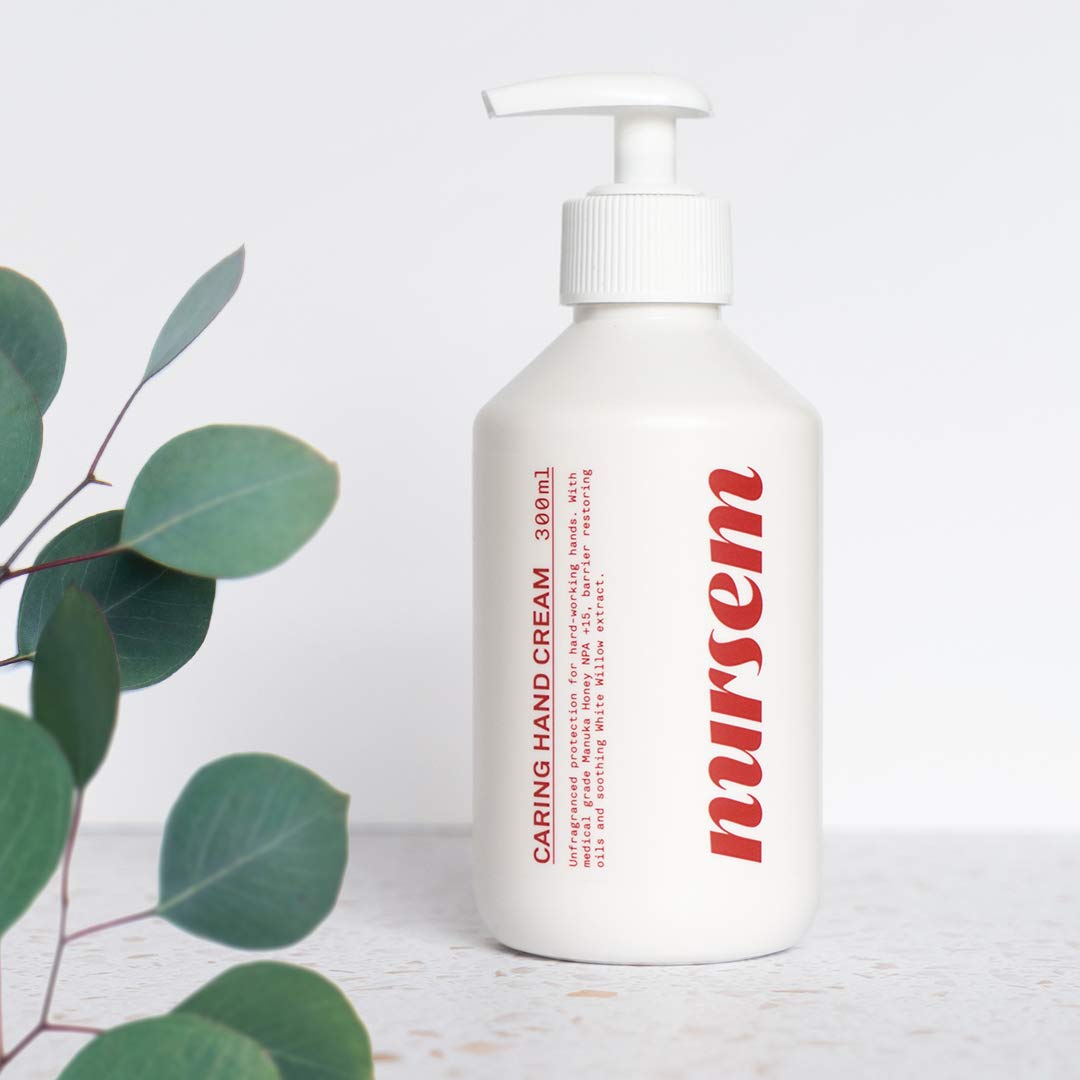 Nursem CARING HAND CREAM – 300ml | Fast absorbing and moisturising natural cream for hard working hands, repairing cream suitable for sensitive and dry skin (Unfragranced)