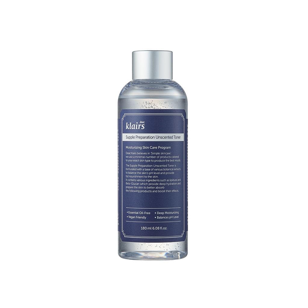 [KLAIRS] Supple Preparation Unscented Toner 6.08 fl oz, Lightweight, Essential Oil-Free, Alcohol Free, Packaging Changed