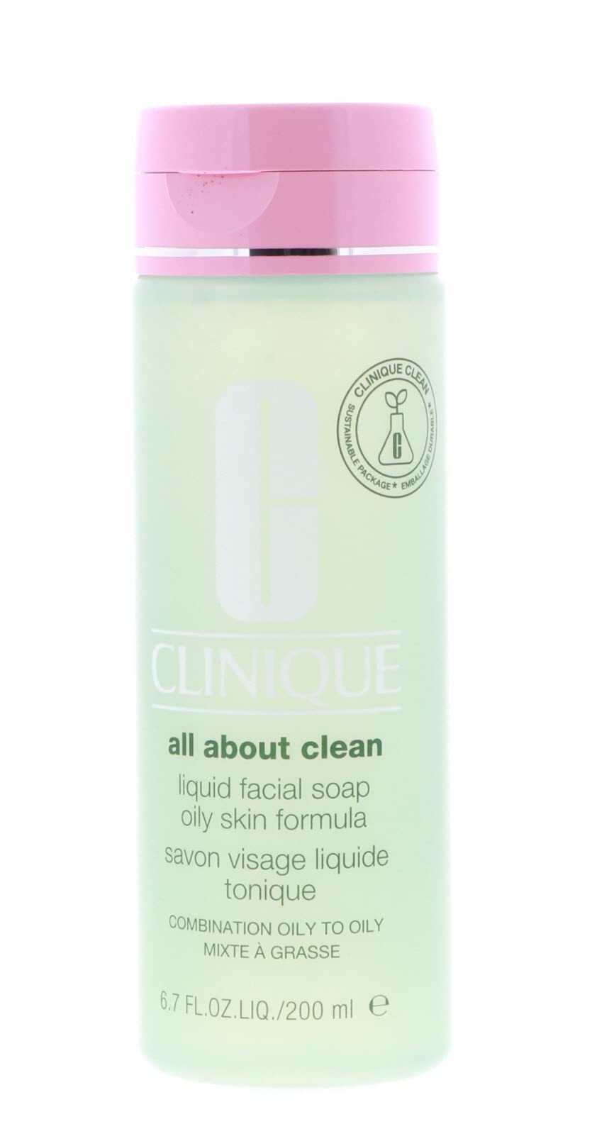 Clinique all about clean liquid facial soap oily skin formula , 200 ml ( Package may vary)