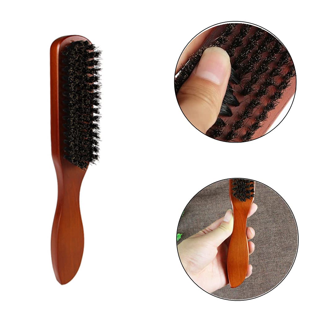 1 Piece Hair Brush Bristle Hair Brush Beech comb with Beech Handle Used for Men with Thin or Thick Hair Styling Beard Brush