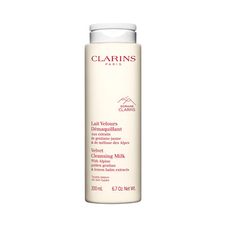Clarins Velvet Cleansing Milk 200ml –|Gentle Makeup Remover & Hydrating Cleanser for Soft and Clean Skin | Ideal for Sensitive Skin