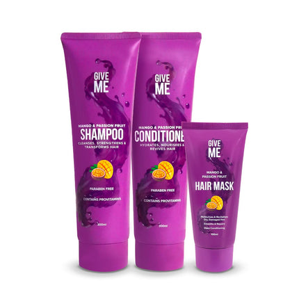 Give Me Cosmetics, Shampoo and Conditioner Sets, for Greasy Hair, with Mask, Mango & Passion Fruit, Paraben Free, Haircare Gift Set for Teenage Girls Women