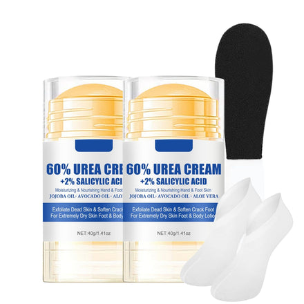 Urea Cream 60 Percent for Feet,4PCS Urea Foot Cream Upgrade Set with 2PCS 60% Urea Foot Cream,1Pairs Moisturizing Socks and 1 Foot File,Cracked Heel Repair Cream,Cracked Heels and Dry Skin