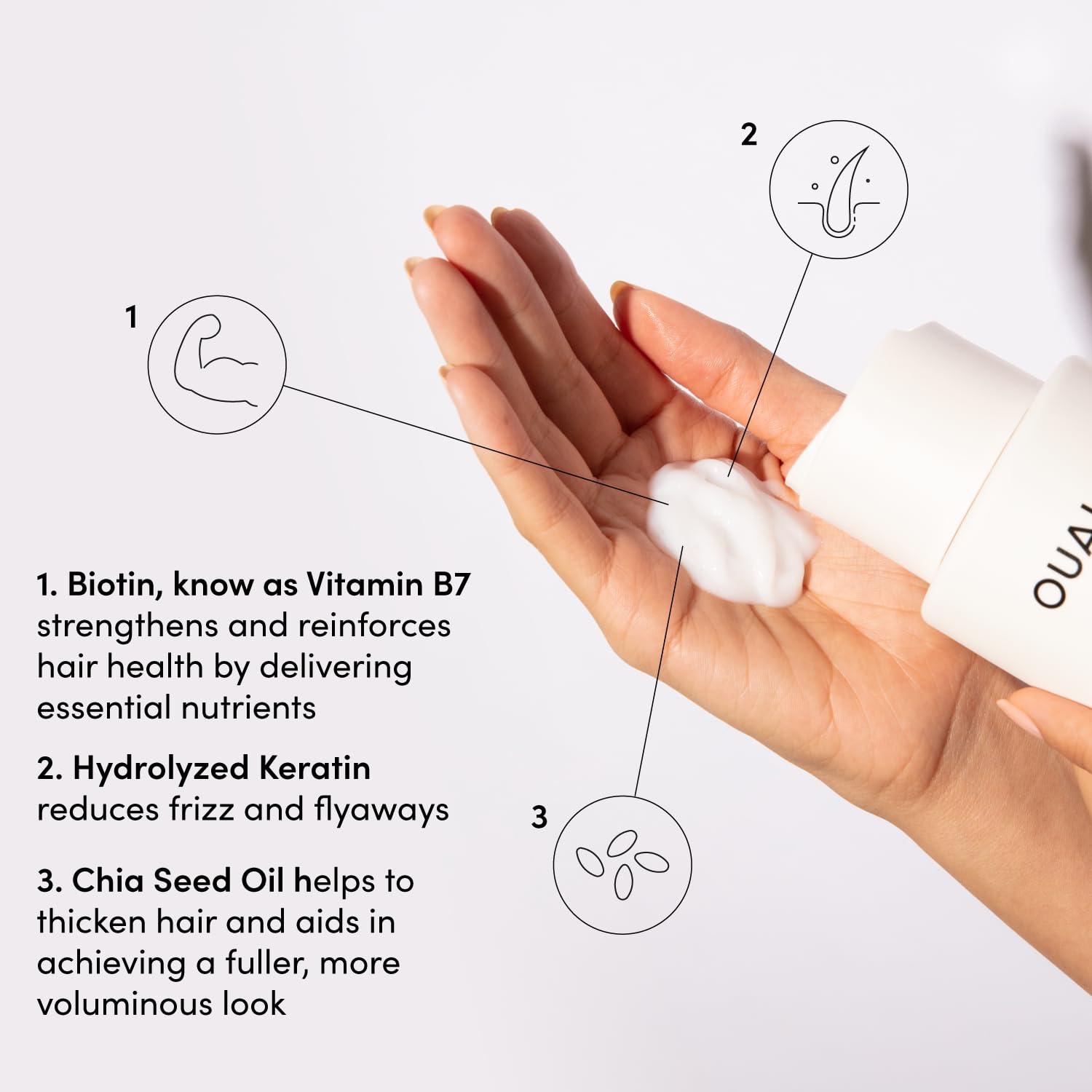 OUAI Fine Shampoo and Conditioner Set - Sulfate Free Shampoo and Conditioner for Fine Hair - Made with Keratin, Marshmallow Root, Shea Butter & Avocado Oil - Free of Parabens & Phthalates - 300 ml