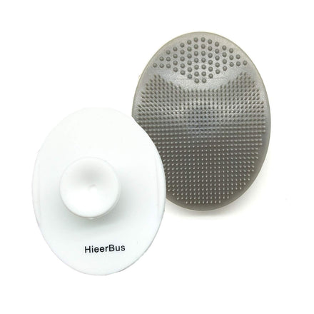 HieerBus Soft Silicone Face Scrubber,Facial Cleansing Brush,Facial Exfoliation Scrub for Massage Pore Cleansing Blackhead Removing Deep Scrubbing for All Kinds of Skins (2ed-White + Grey)