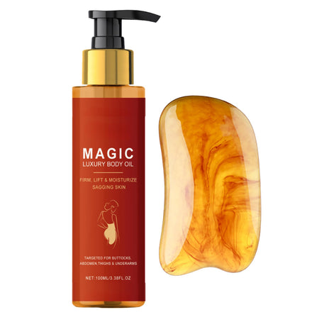 Magic Firming Body Oil with Gua Sha Tool，Magic Luxury Body Oil,Massage Oils for Scars, Wrinkles, Fine Lines & Stretch Marks, Natural Body Moisturizing Oil After-Shower Skin Care