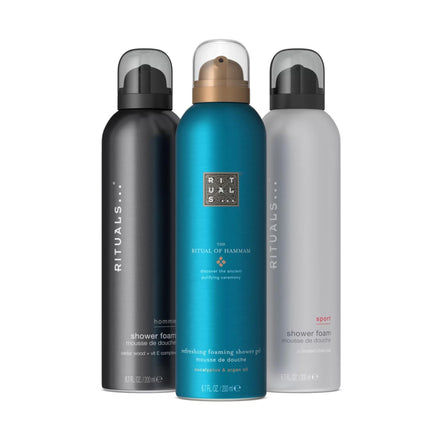 RITUALS Shower Foam Value Pack – The Ritual of Hammam, Sport and Homme - full size foaming shower gels - 3 x 200 ml