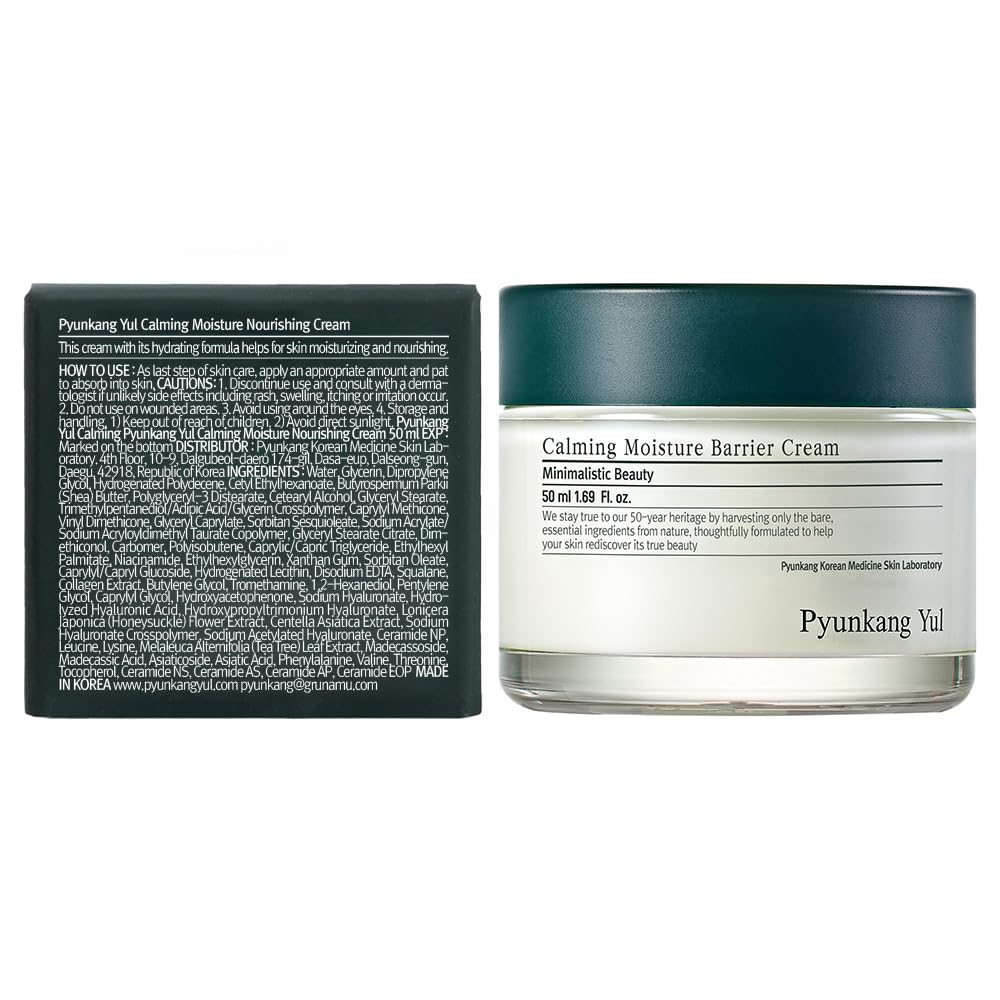 [PKY] Pyunkang Yul Calming Moisture Nourishing Cream for Glow & Elasticity, Ceramides & Hyaluronic Acid; Skin Soothing with CICA & Tea Tree (1.69 fl.oz, 50ml)