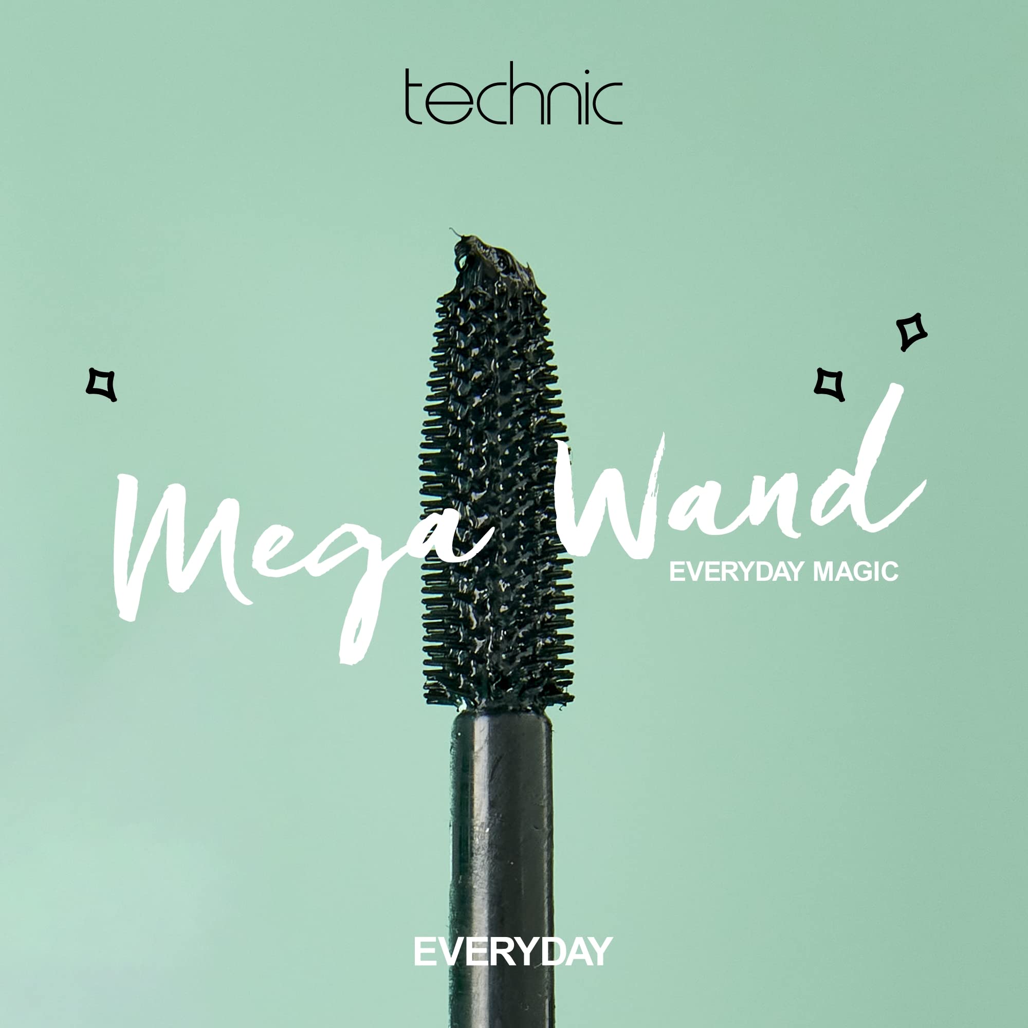 Technic Mega Lash Water Resistant Mascara - Ultra Black, Water Resistant, Hard Wearing, Lash Building Formula For Volume Glam Lashes - 12ml