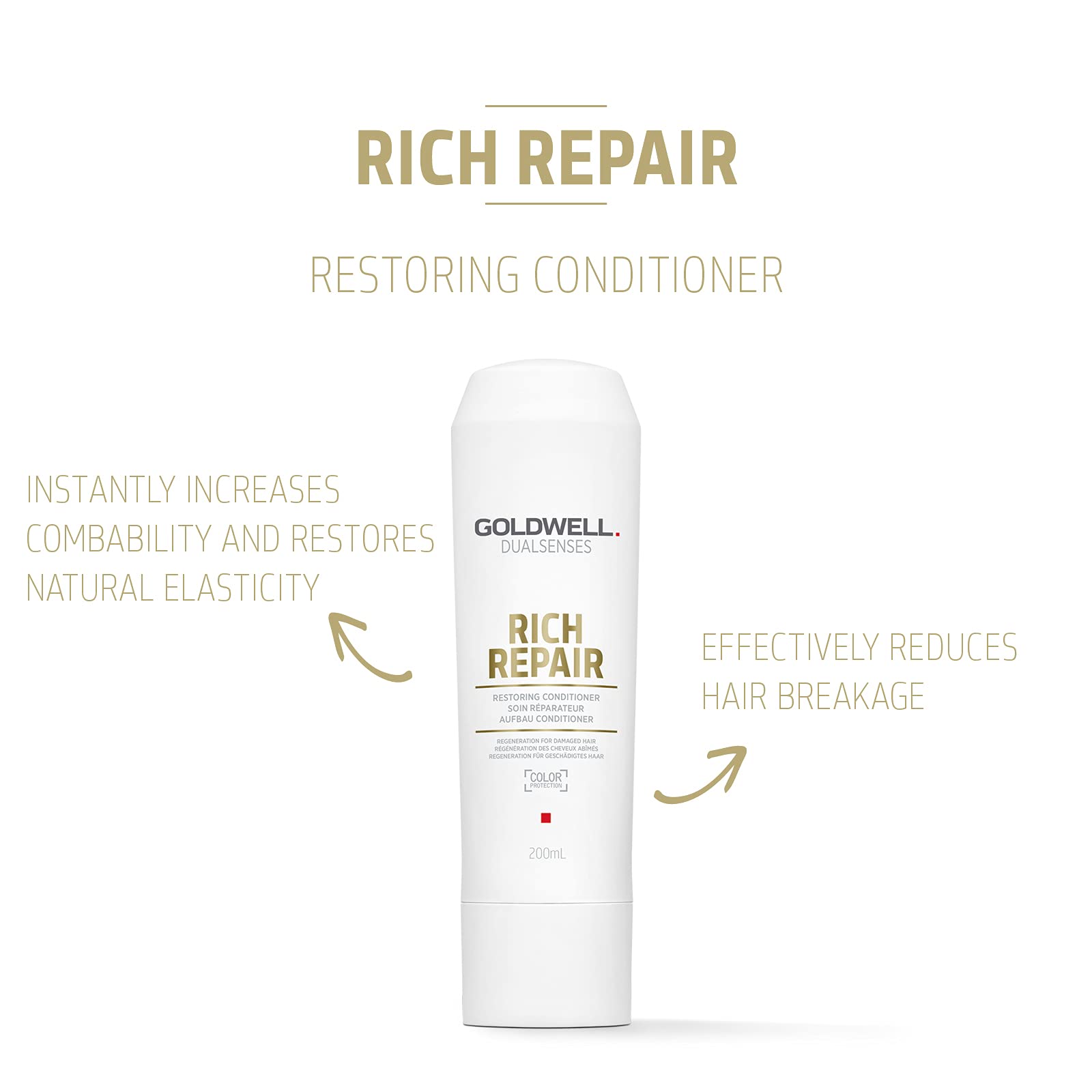 Goldwell Dualsenses Rich Repair Restoring Conditioner, for Dry to Damaged Hair, 200 ml