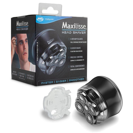 JML Maxilisse Head Shaver for Men - Professional Electric Shaver with 5 Floating Heads, Cordless, Rechargeable & Lightweight Design with Ergonomic Comfort Grip for Ultra-Close Smooth Head Shaving