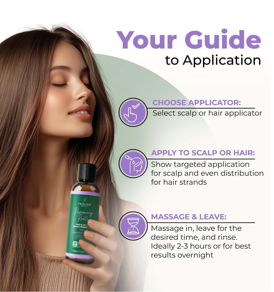 Organic Rosemary Hair Growth Oil with Castor, Jojoba, and Argan Oils – Biotin-Infused Scalp Treatment for Dry, Damaged, and Frizzy Hair – 100ml