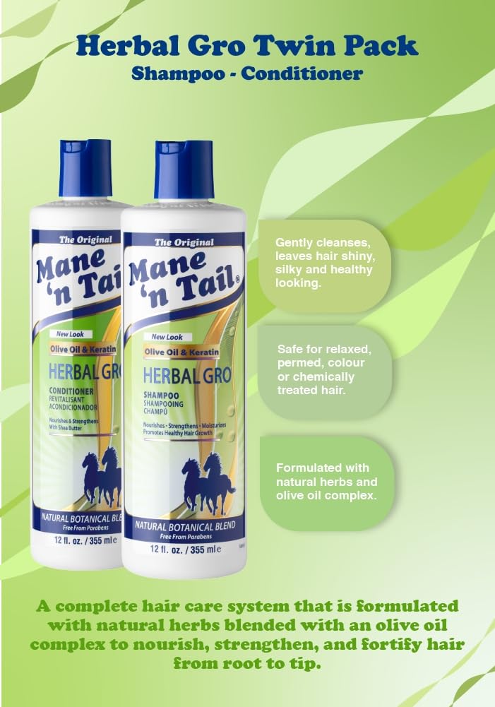 Mane 'n Tail Herbal Gro Shampoo and Herbal Gro Conditioner Twin Pack