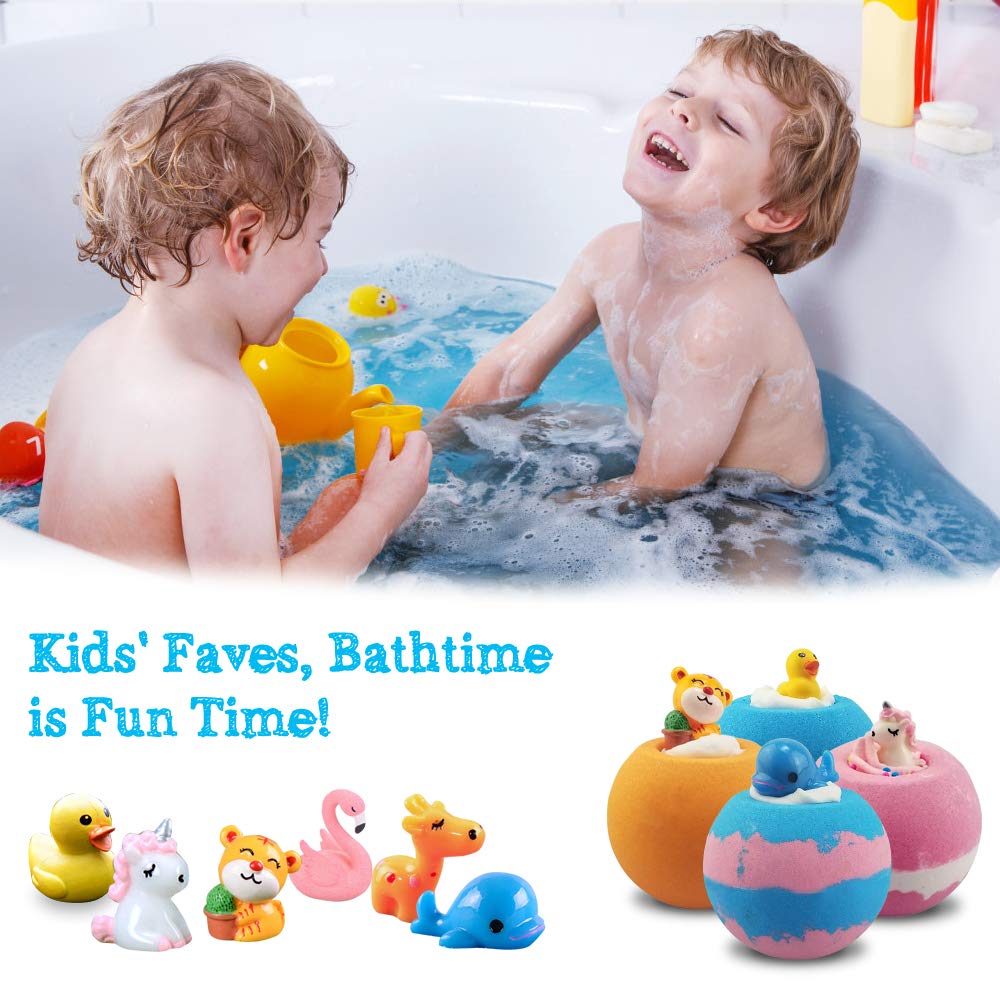 Aofmee Bath Bombs Gift Set for Kids, Handmade Natural Bath Bomb with Surprise, Shea Cocoa Butter Moisturize, Spa Fizzies Bath Bomb, Birthday Christmas Advent Calendars Gifts for Women, Girls, Boys
