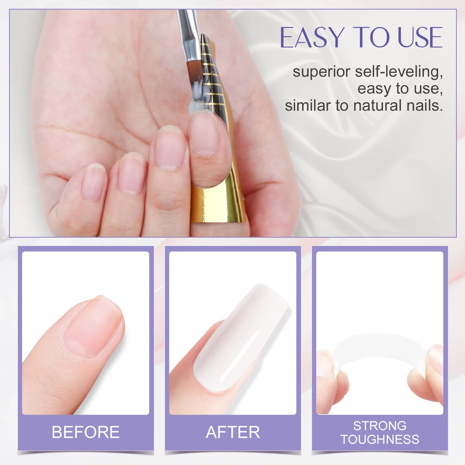 Saviland 100g Milky White Builder Nail Gel – 3.53oz Hard Gel for Nails Large Capacity Nail Strengthen Gel for Nail Extension Nail Art Manicure Starter U V Nail Gel for Professional Nail Salon Home DIY