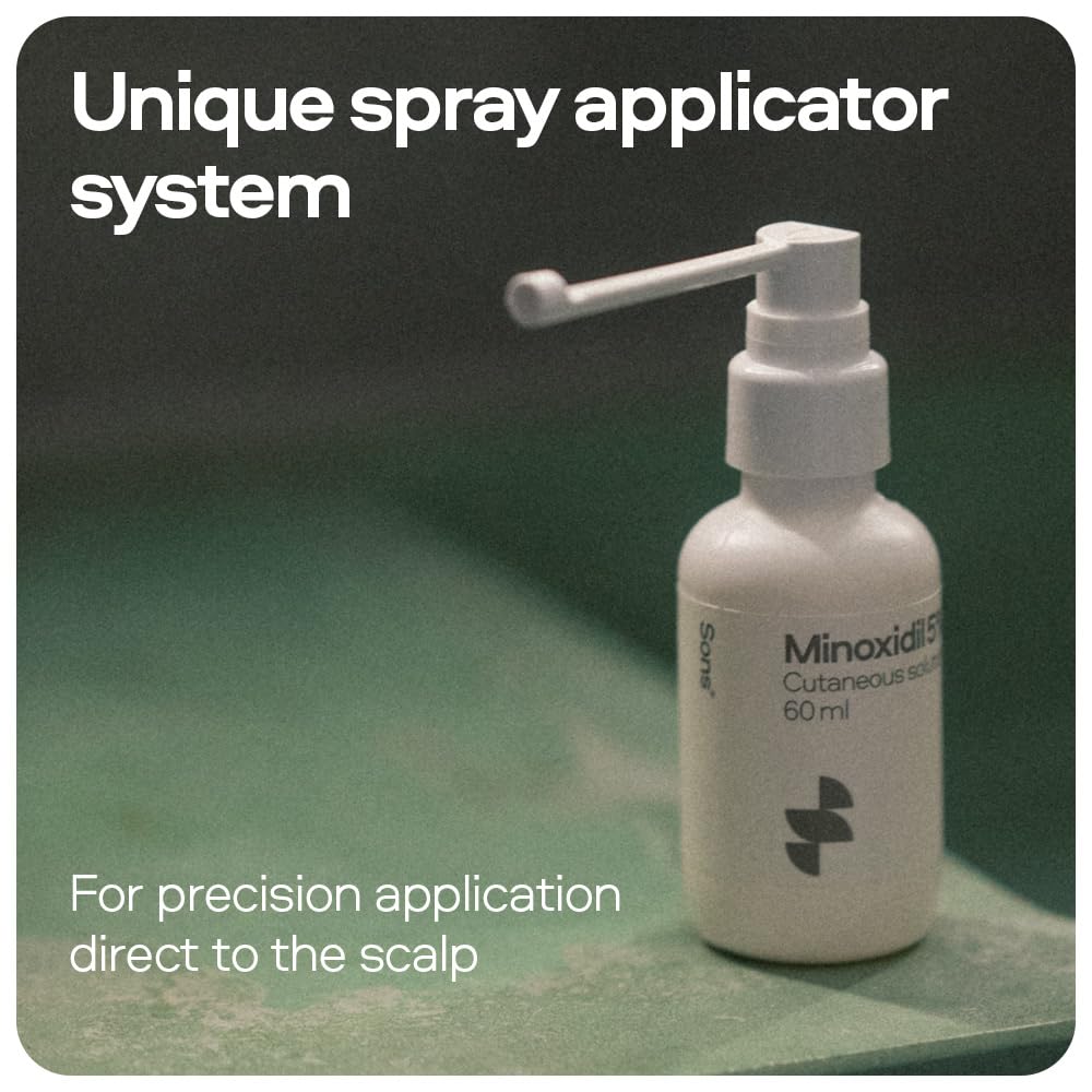 Sons Minoxidil 5% Cutaneous Solution & Dermaroller for Men. Hair Regrowth Treatment for Hair Loss & Thinning in Men. Microneedling Stimulates Collagen & Reactivates Shrunken Follicles. Made in Europe.
