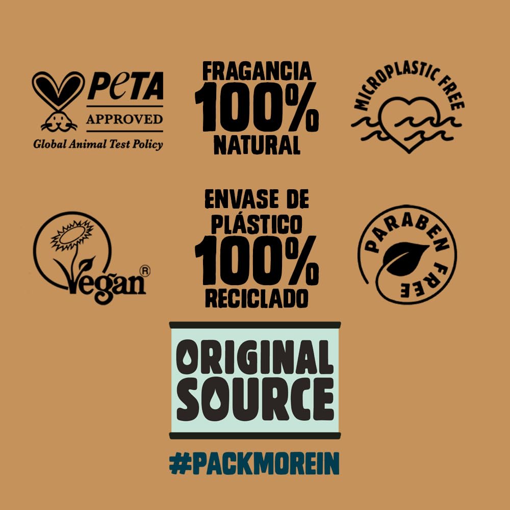 Original Source Coconut and Shea Butter Shower Gel, 100 Percent Natural Fragrance, Vegan, Cruelty Free, Paraben Free, Bulk Buy, Pack of 6 x 500 ml