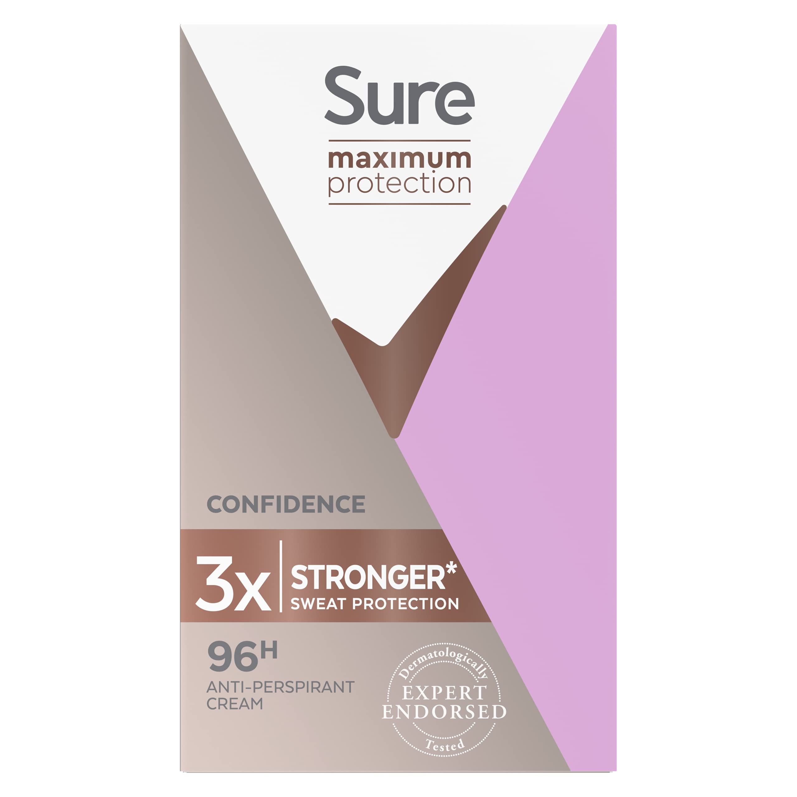 Sure Women Maximum Protection Confidence Anti-perspirant Cream Stick 45 ml. Pack of 6
