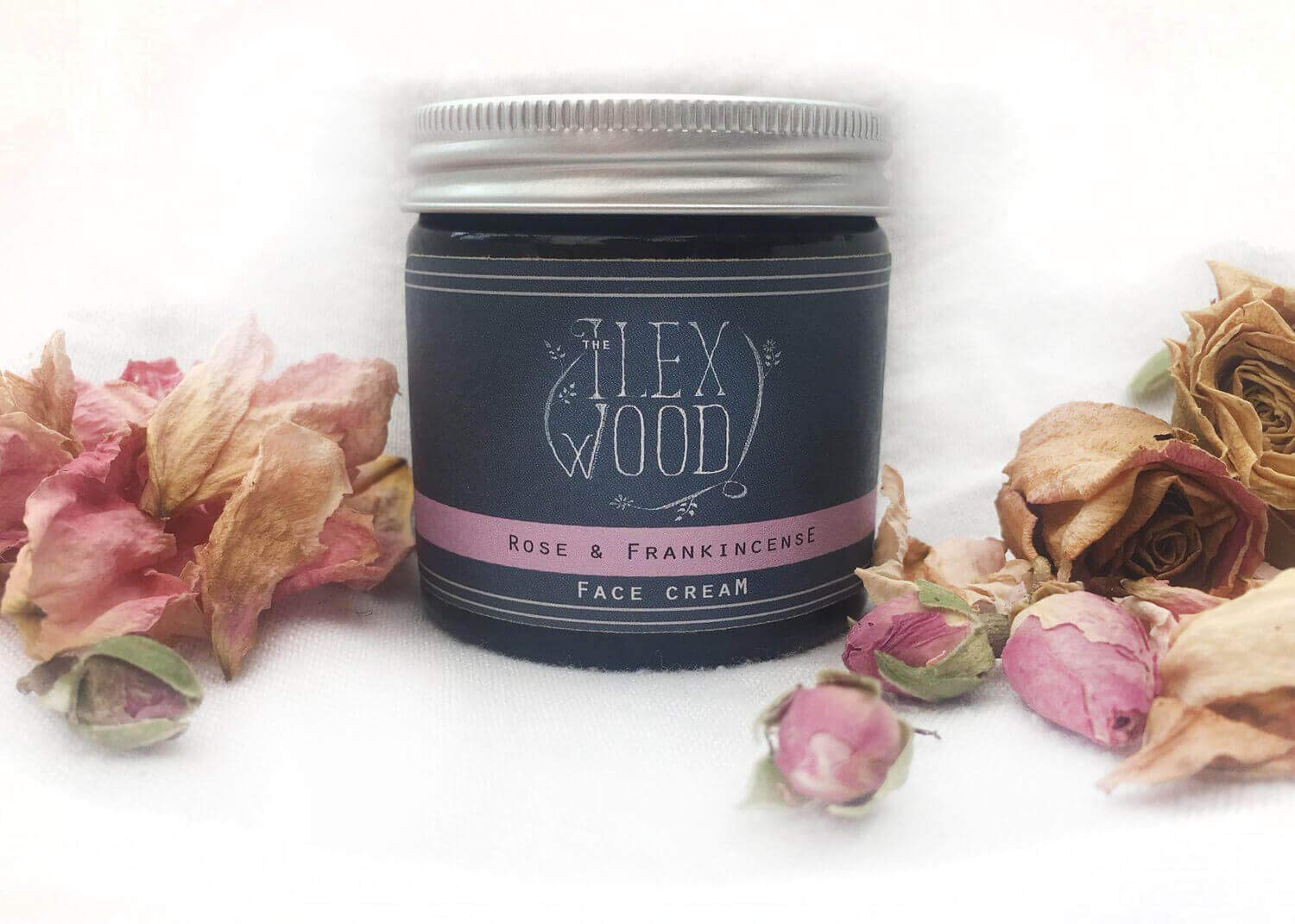 The Ilex Wood - Rose and Frankincense Face Cream - 100% Natural, Vegan, Moisturising, Anti Ageing, Wrinkle and Line Reducing Ingredients - 60ml (2.03 fl oz)