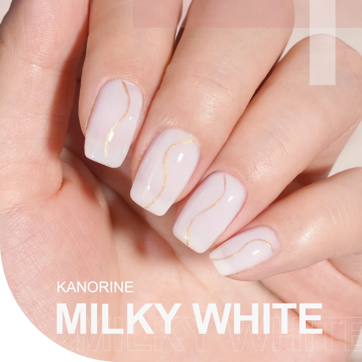 Kanorine Neutral Gel Nail Polish 15ml Milky White Jelly Gel Polish Set Nude Color Translucent Nail Gel Soak Off UV LED Nail Lamp Jelly Sheer Gel Polish Nail Art Gel 0.5Oz